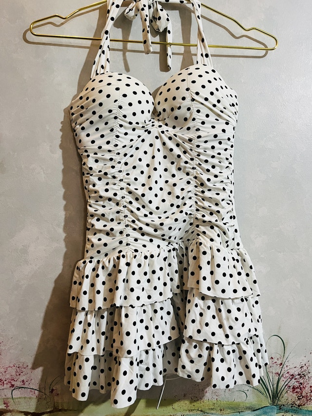 ATLANTIC BEACH Polka Dot Swimsuit Dress-Size S - photo 2