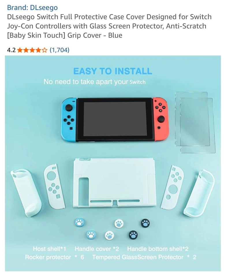 Nintendo Switch Full Case Set with Tempered Glass - photo 3