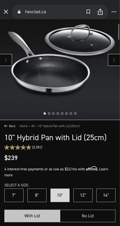 Hexclad 10 in Frying Pan with Lid - photo 4
