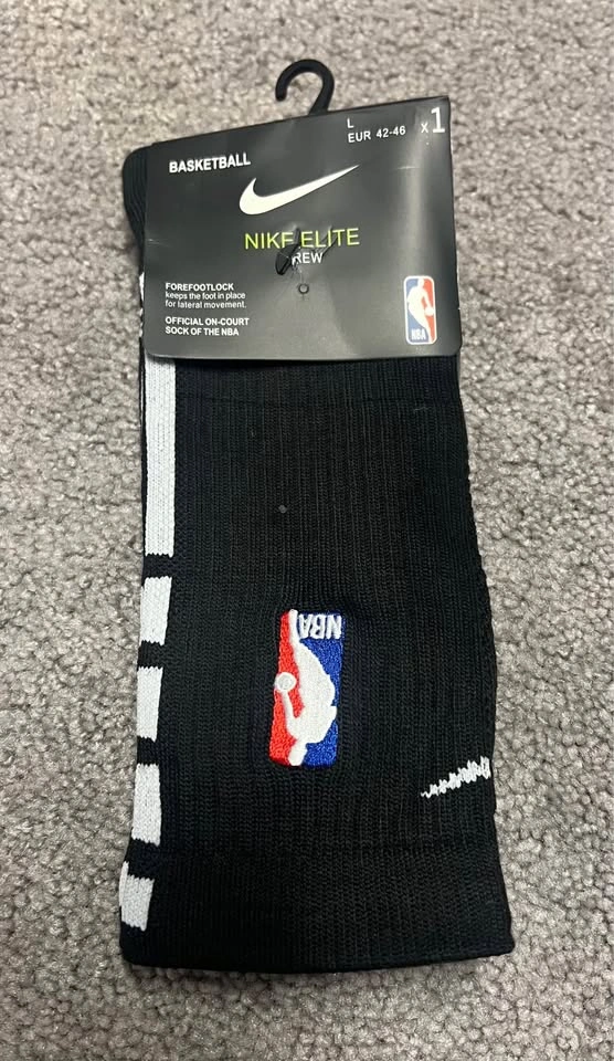Nike Elite Crew NBA Basketball Socks - 3 Pairs 8-12 - photo 2