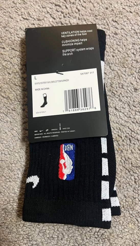 Nike Elite Crew NBA Basketball Socks - 3 Pairs 8-12 - photo 4