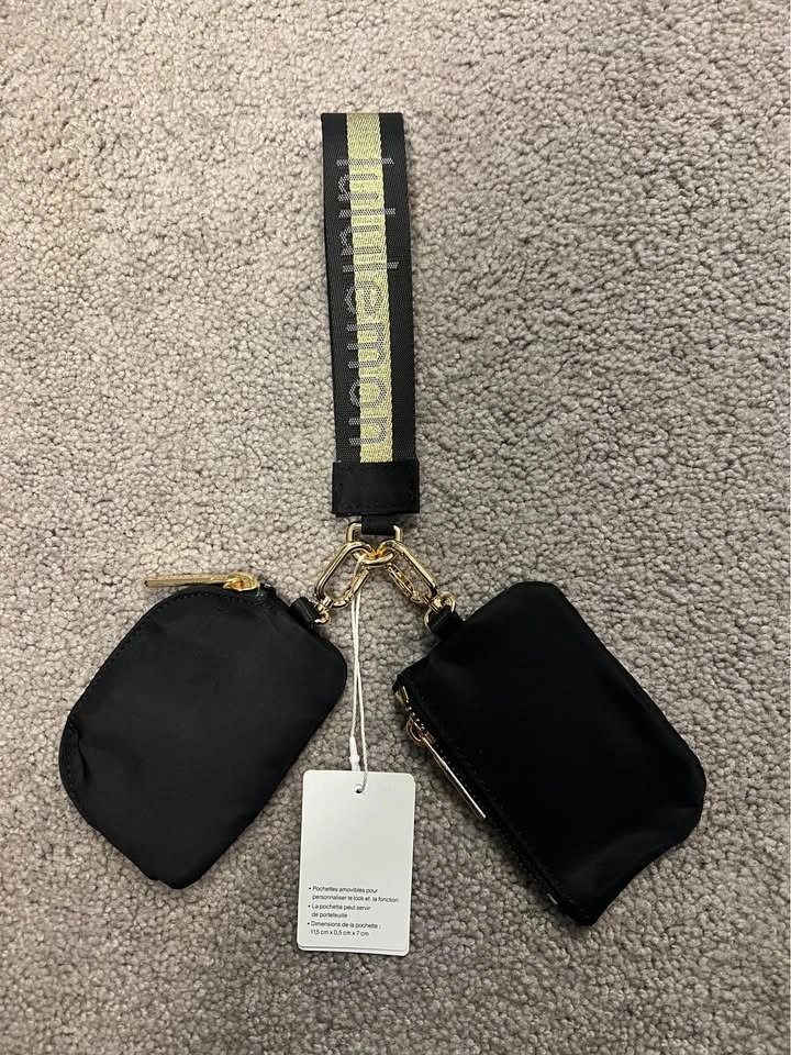 New lulu Dual Pouch Wristlet Wallet Coin Purse ID Holder - photo 2