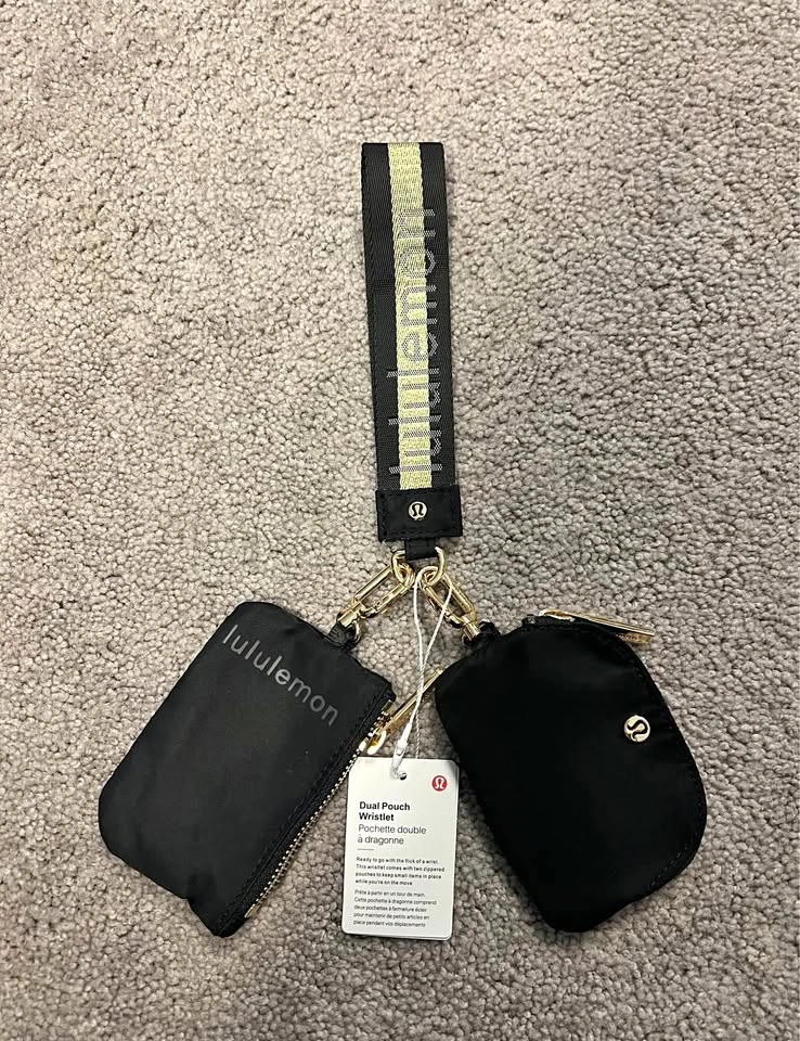 New lulu Dual Pouch Wristlet wallet coin purse card holder