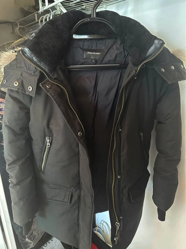 Authentic Mackage Black Down Parka – Size 36 – Professionally Dr - photo 4