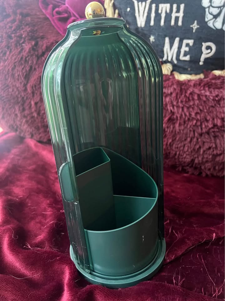 Make up brush organiser case pen holder bottle green cloche - photo 3