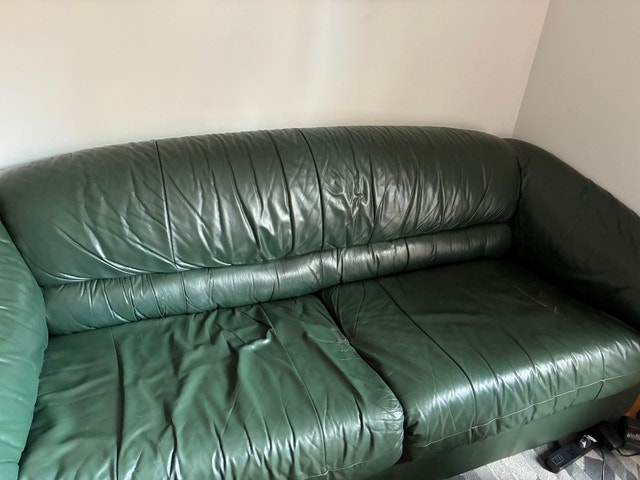 Green Leather Pullout Couch