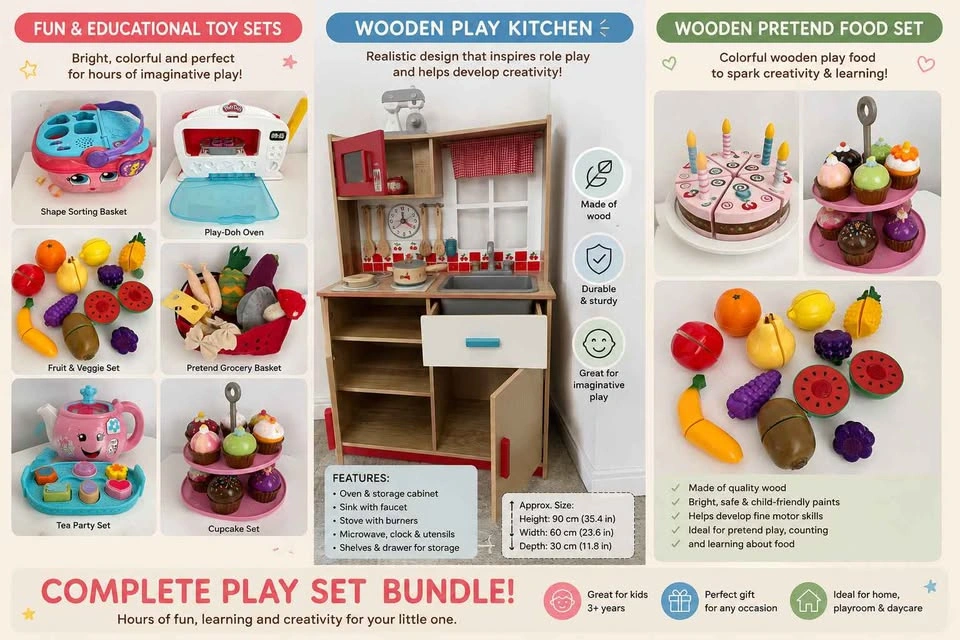 Ultimate Kids Play Kitchen Bundle – Over 110 Pieces - photo 4