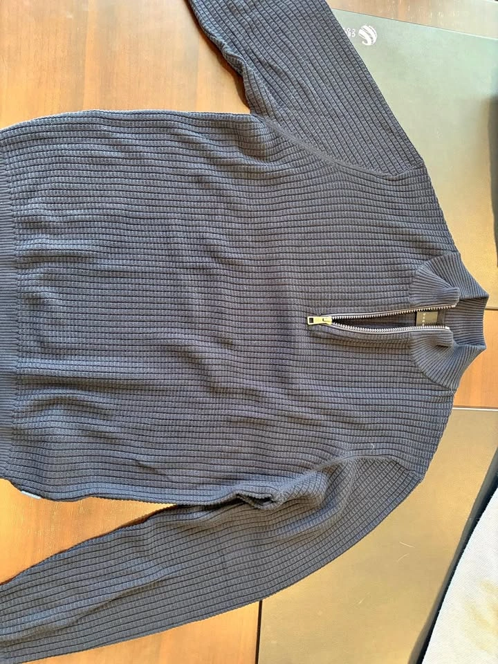 Bugatti Quarter-Zip Ribbed Sweater