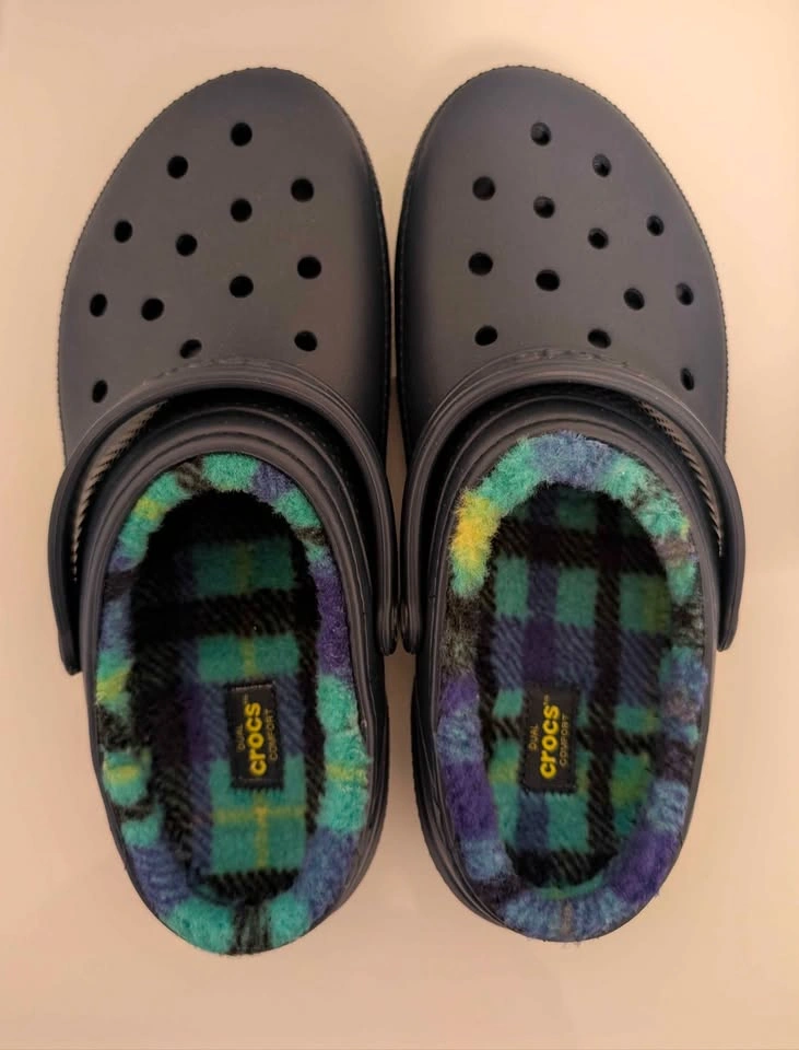 Brand new Crocs Classic Lined Bold Check Clogs in navy - photo 2