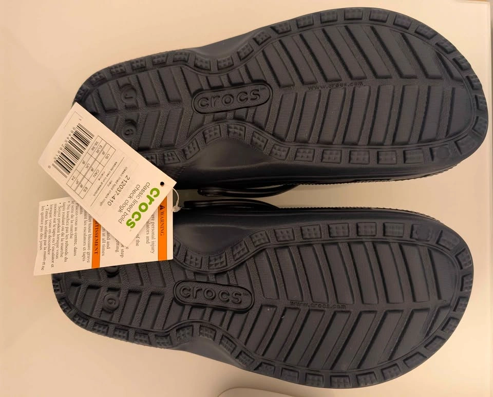Brand new Crocs Classic Lined Bold Check Clogs in navy - photo 3
