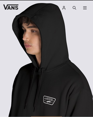Vans Mens Classic Fit Hoodie Black Full Patch Graphic Pullover - photo 2