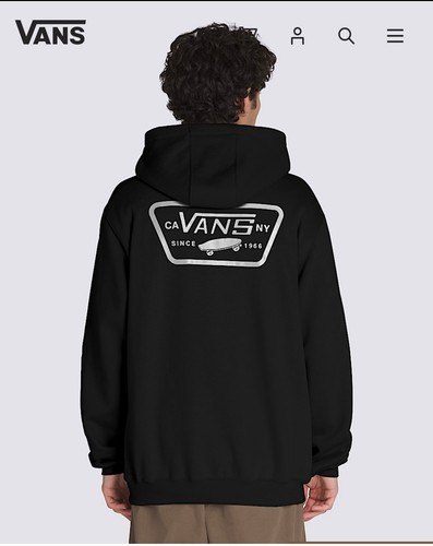 Vans Mens Classic Fit Hoodie Black Full Patch Graphic Pullover - photo 3