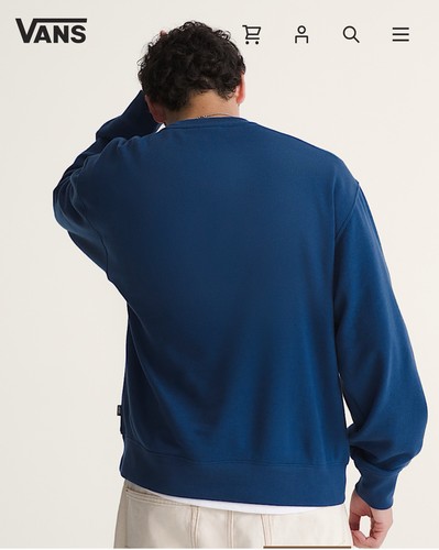 VANS Stretch Logo Crew Sweatshirt Mens - Midweight Fleece, Large - photo 2