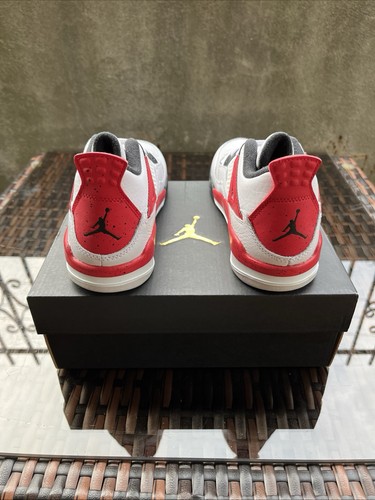 Air Jordan 4 PS White Fire Red - Black Unisex Kids' 2Y New - photo 3