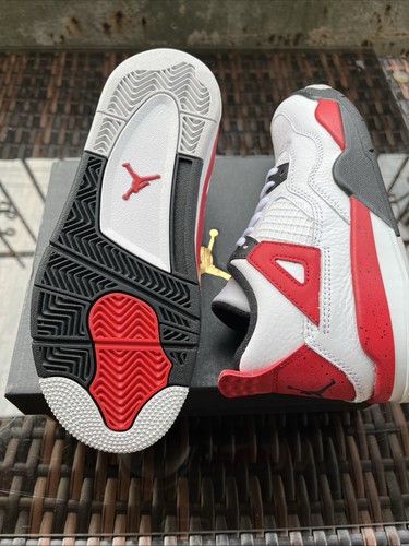 Air Jordan 4 PS White Fire Red - Black Unisex Kids' 2Y New - photo 5
