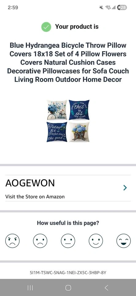 Aogewon Blue Hydrangea Bicycle Throw Pillow Covers 18x18 Set of - photo 2