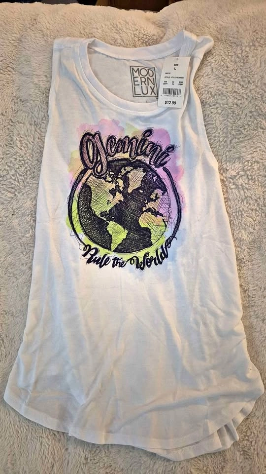 Modern Lux Gemini Rule the World Tank Top Size L