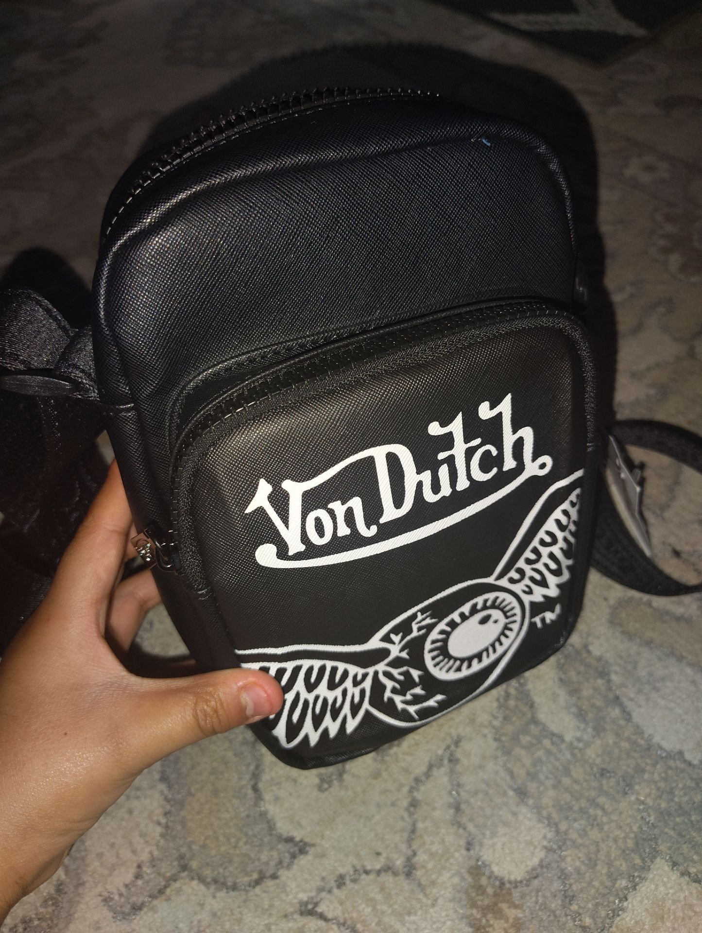 Von Dutch Black Crossbody Bag with Classic Flying Eyeball Logo - photo 3