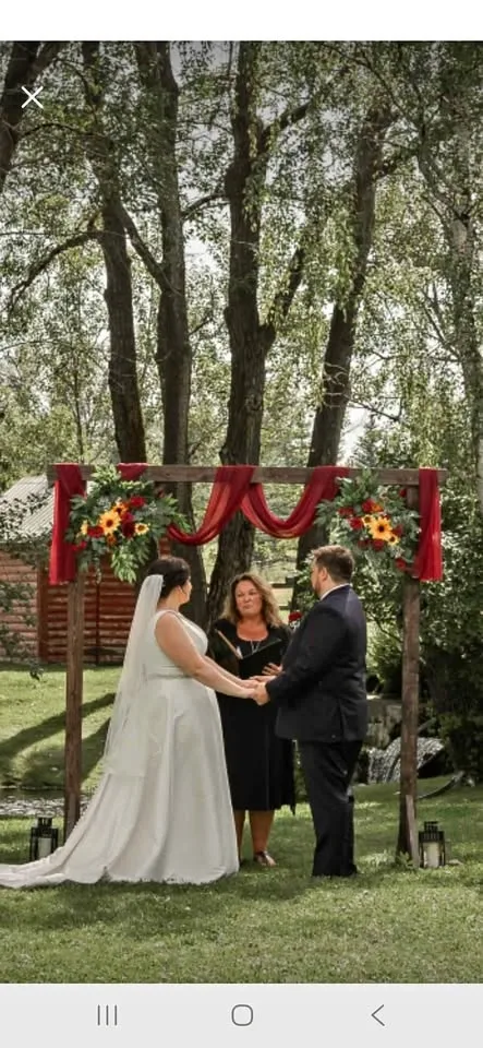 Dark Walnut Wedding Arch