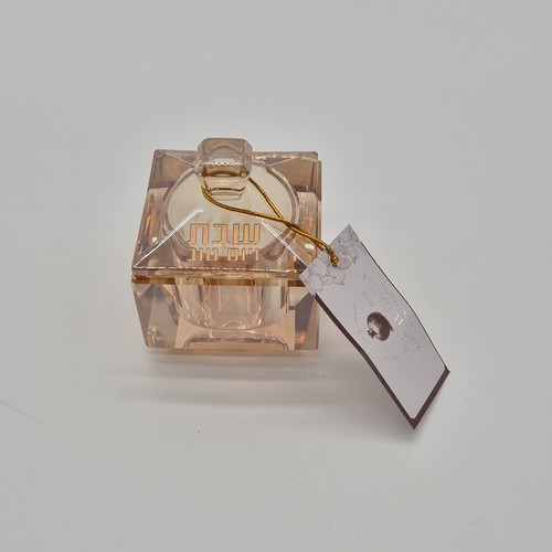 Judaica Decorative Glass Perfume Bottle Square Light Pink - photo 2