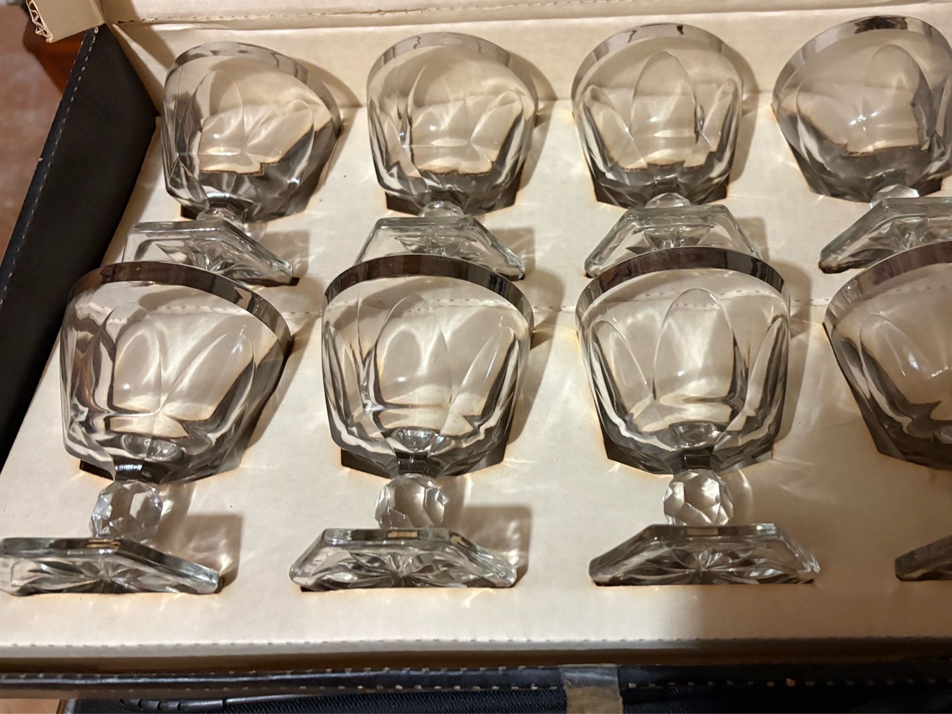 SET OF 8 Hazel Ware crystal gothic sherbets glasses - photo 3
