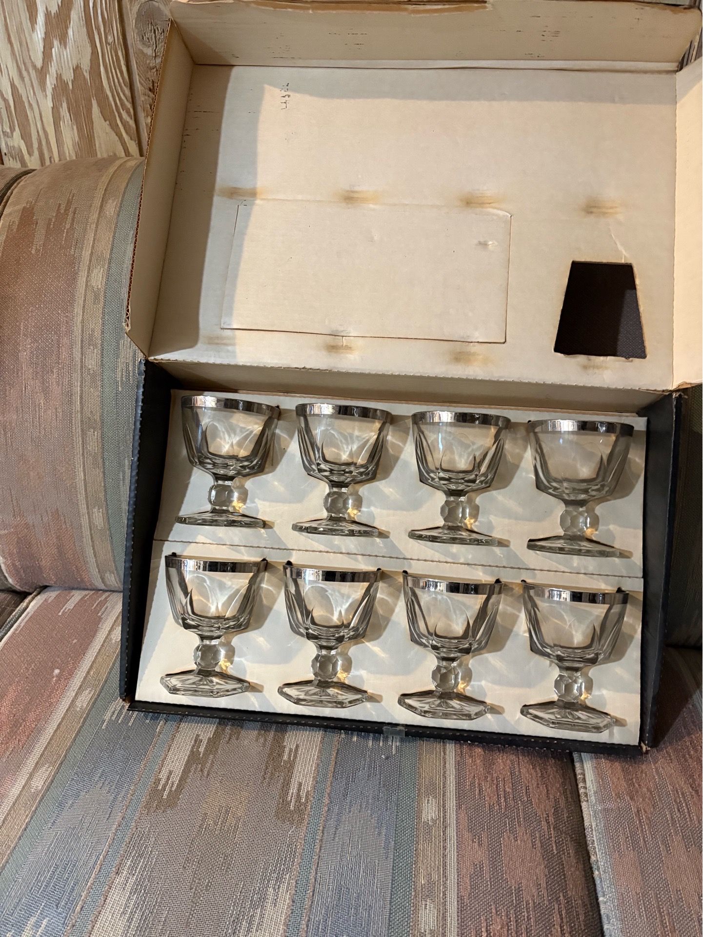 SET OF 8 Hazel Ware crystal gothic sherbets glasses - photo 5