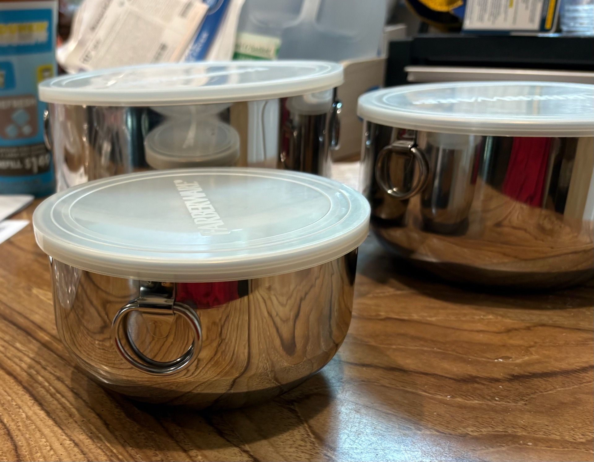NEW NEVER USED SET OF 3 FARBERWARE STAINLESS STEEL MIXING BOWLS - photo 4