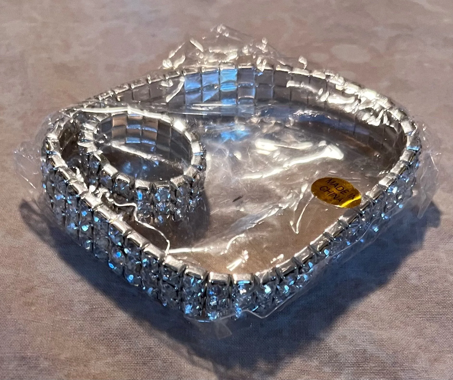 NEW SPARKLY ADJUSTABLE BRACELET AND MATCHING RING