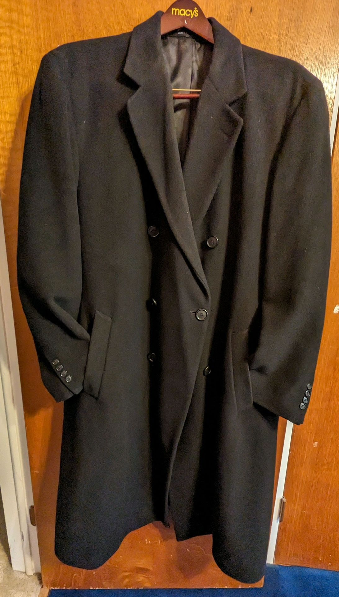 Men's black London Fog long overcoat - photo 3