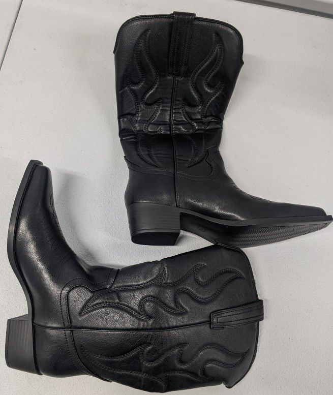 Women's Cowboy Boots Black Size 5w 6w 7w New