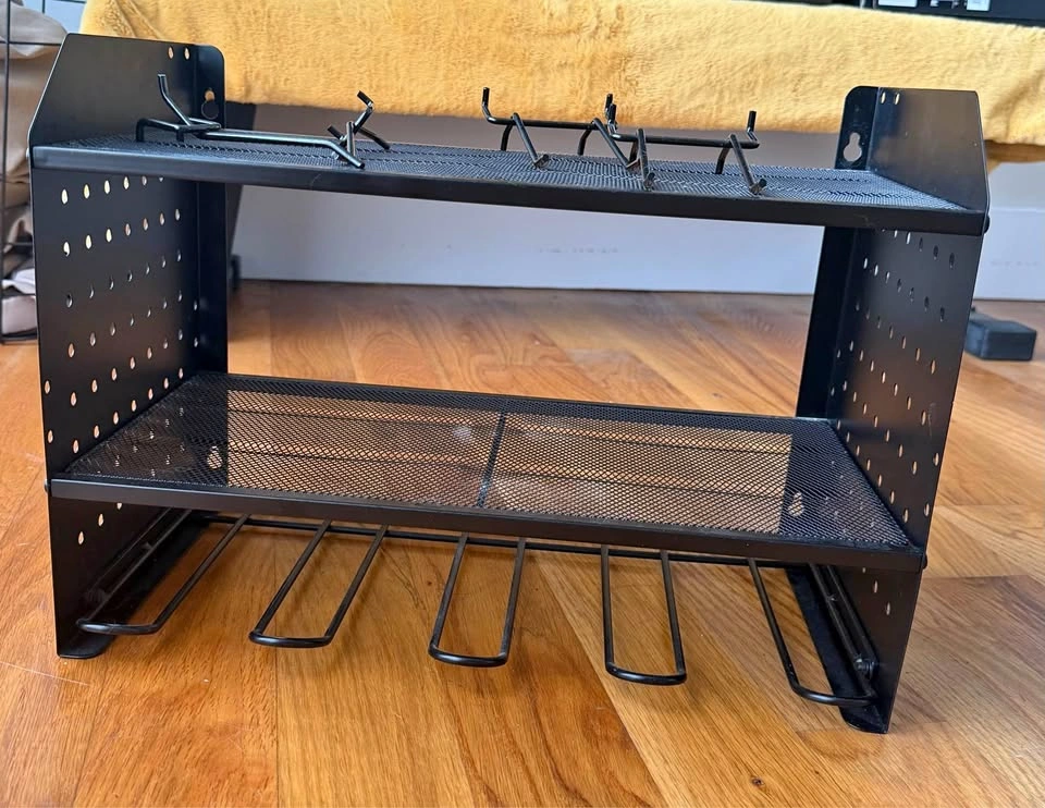 Black Metal Power Tool Organizer and Storage Rack