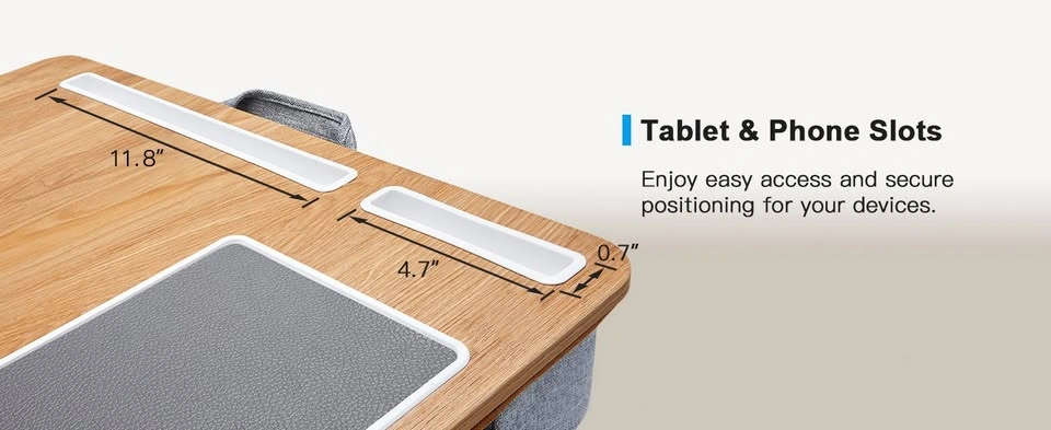 Laptop Lap Desk w/Mouse Pad & Cellphone Slot - photo 3