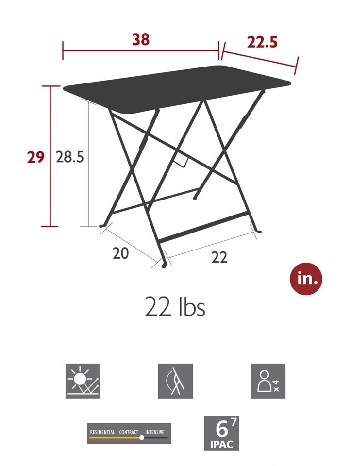 Fermob - Folding Rectangular Bistro Table - photo 4