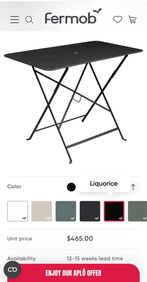 Fermob - Folding Rectangular Bistro Table - photo 5