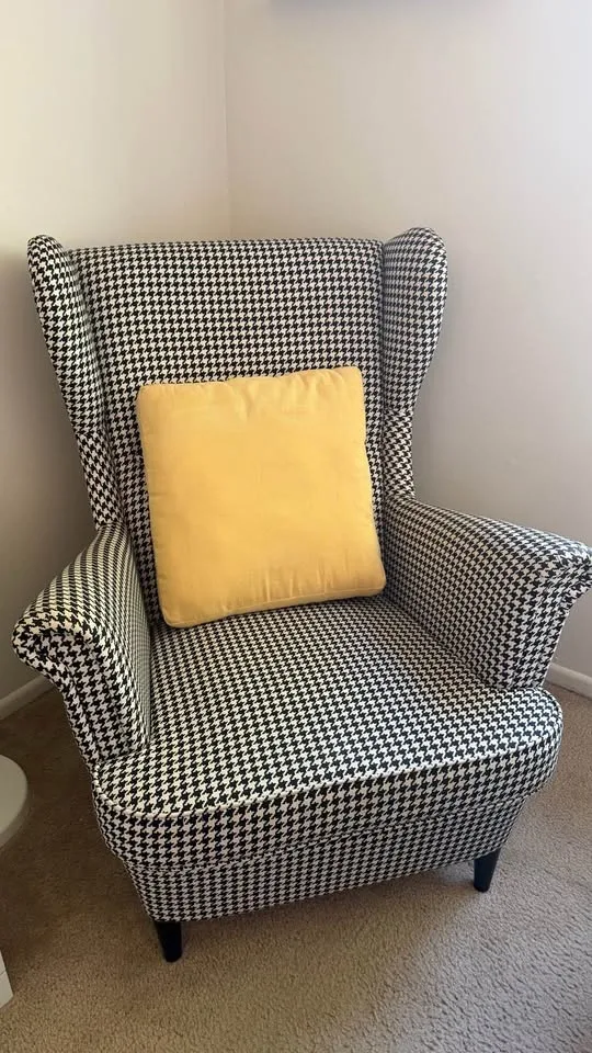STRANDMON Wing chair, Vibberbo black/beige - photo 4