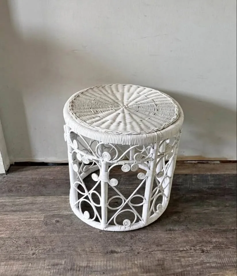Wicker side table