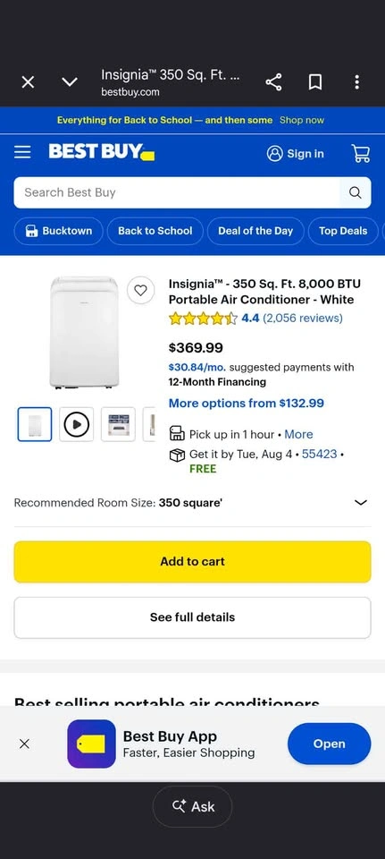 Insignia™ - 350 Sq. Ft. 8,000 BTU Portable Air Conditioner - photo 5