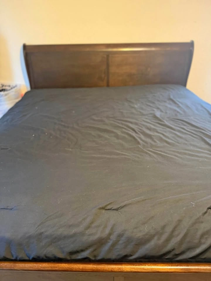 King Bed Frame with Mattress and Box Springs