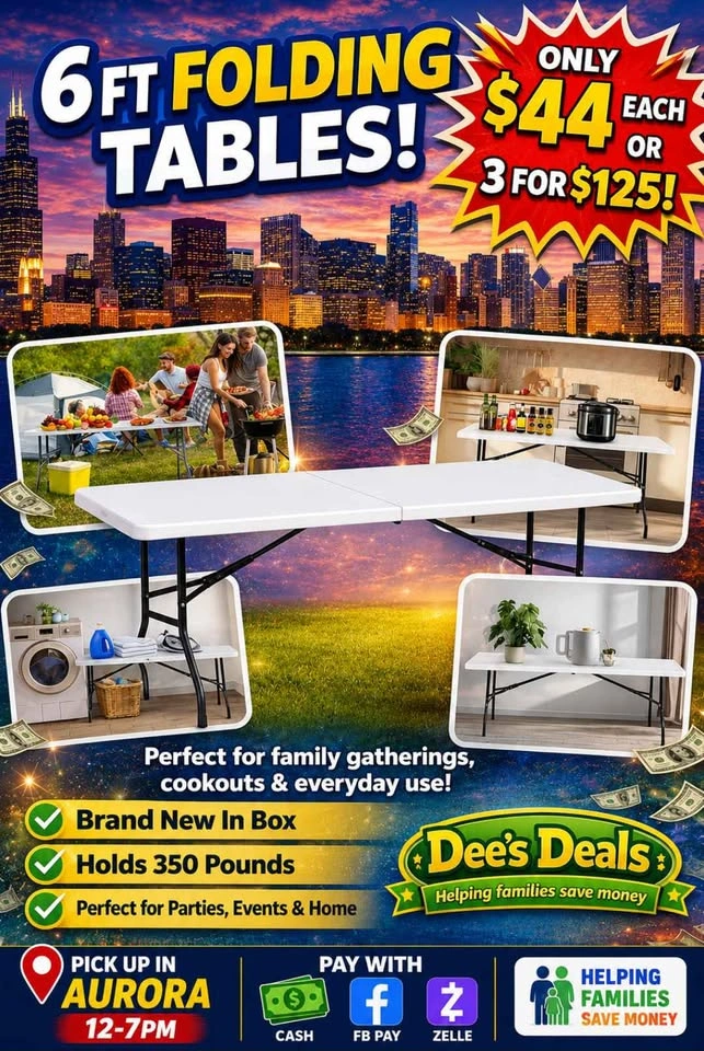 6 foot folding tables BRAND NEW IN BOX ONLY $44 - photo 2