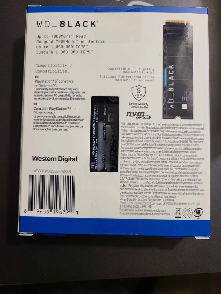 WD SN850 2tb with heatsink - photo 2