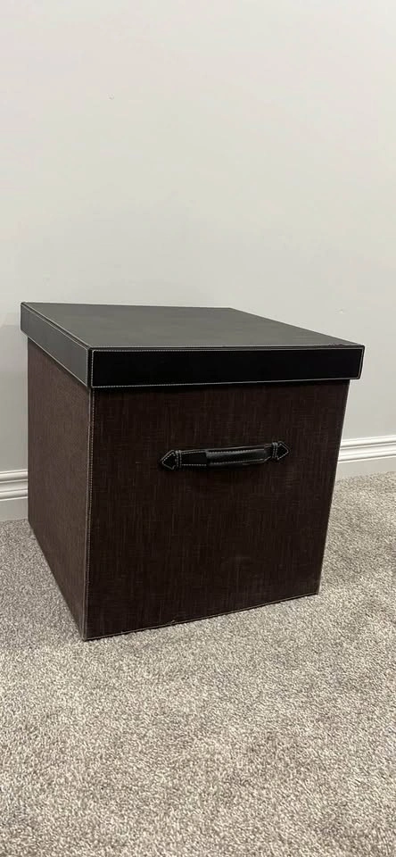 17” Fabric Storage Cubes with Faux Leather Lid - photo 2