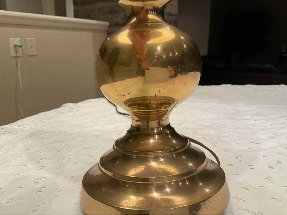 Vintage Table Lamp Brass With Natural Patina - photo 5