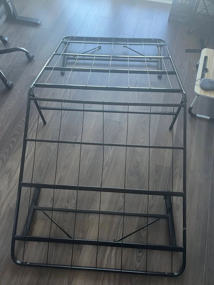 Foldable Twin Bed Frame Metal Platform - Single Size Steel Suppo - photo 4