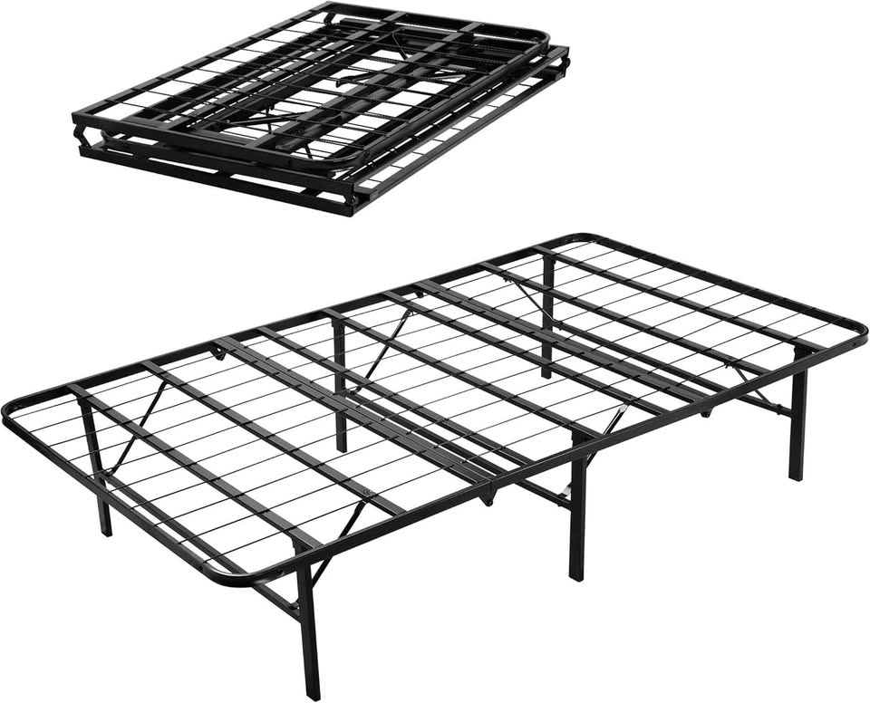 Foldable Twin Bed Frame Metal Platform - Single Size Steel Suppo - photo 5