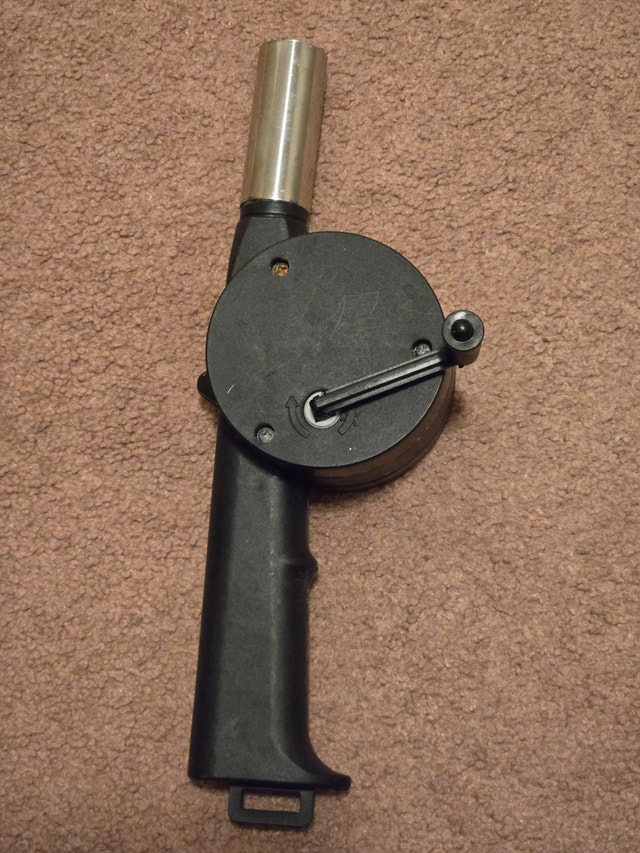 Hand-Crank BBQ Air Blower – $5