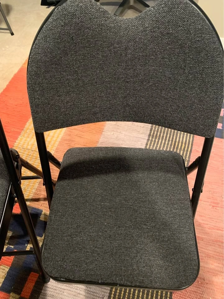 2 Folded Padded Card Table Chairs + Folding Table - photo 3