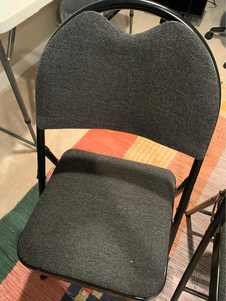 2 Folded Padded Card Table Chairs + Folding Table - photo 4