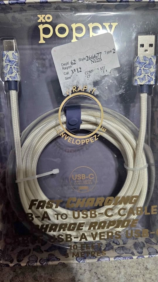 NEW in Box USB-A to USB-C Charging Cable