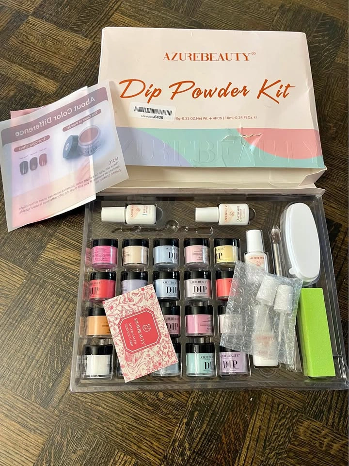 Nailpolish powder kit & gel nail paint kit with uv light