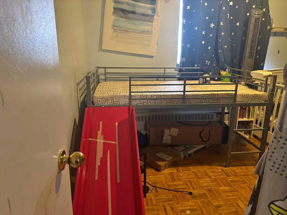 Twin Loft Bed with Slide – Grey